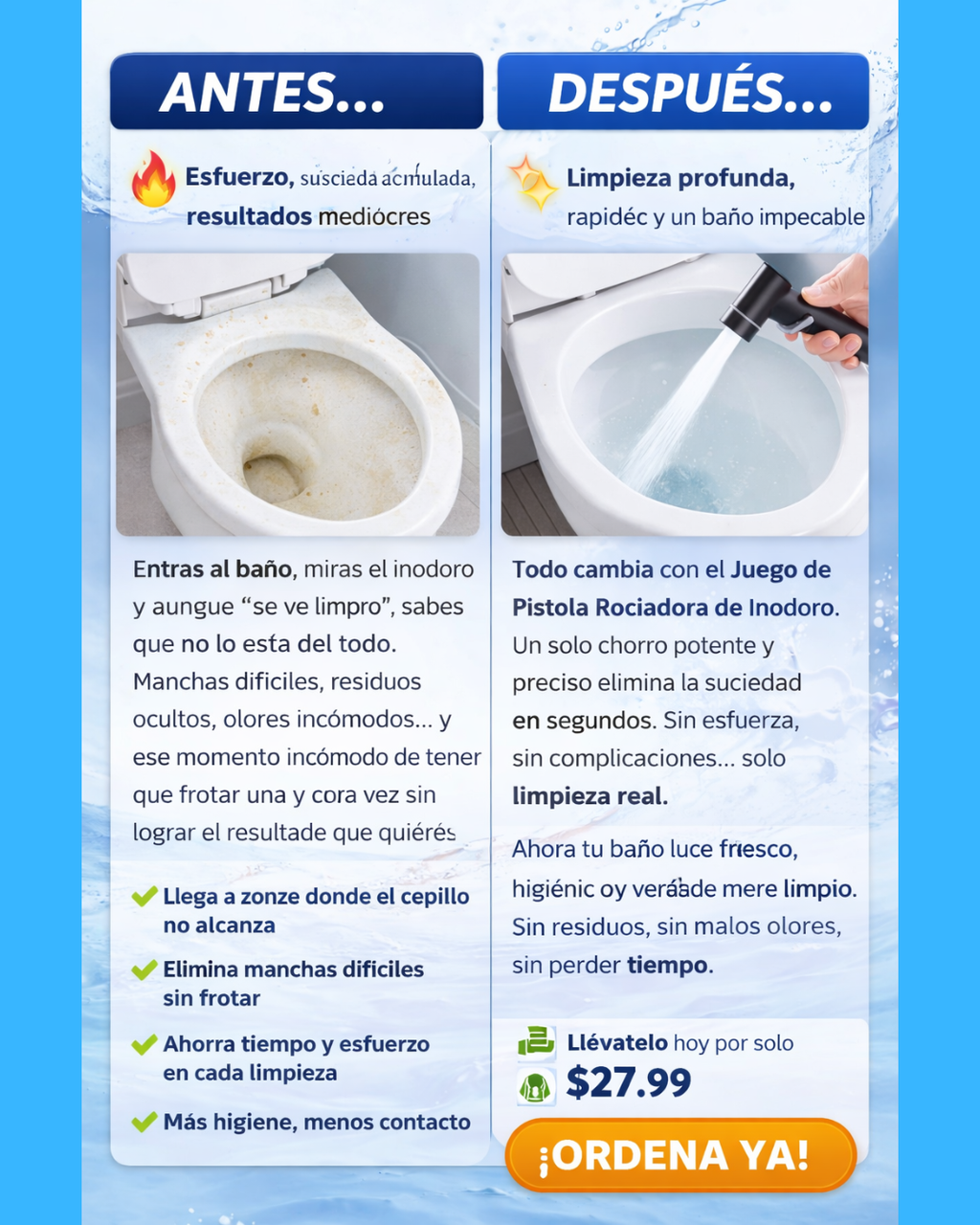 Juego de pistola rociadora para Inodoro