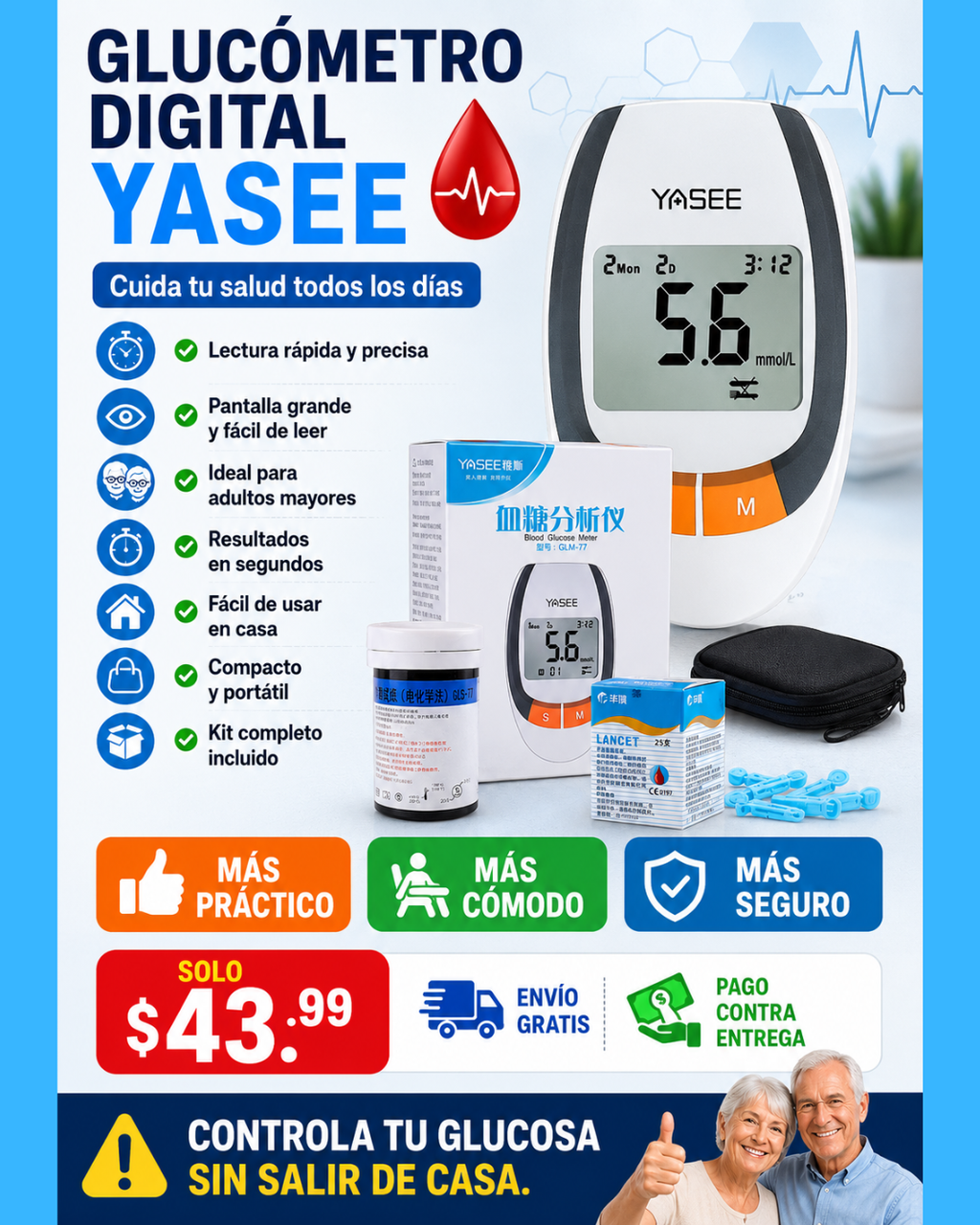COMBO MEDIDOR DE GLUCOSA