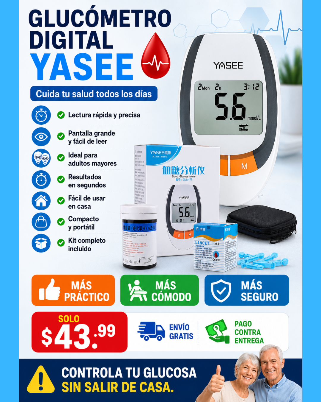 COMBO MEDIDOR DE GLUCOSA